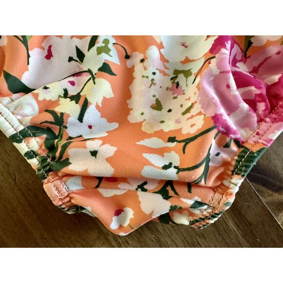SweetHoney Mallory Crop Two Piece Swimsuit - Orange Crush Pink Green Floral 2T - Picture 7 of 7